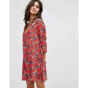 Ba&Sh Eden Floral Dress Rouge